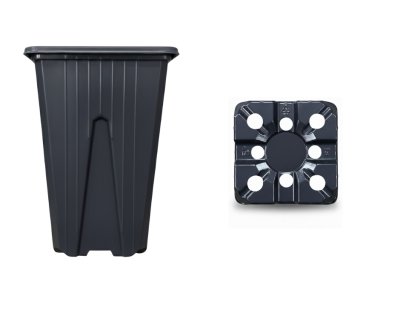 9x9x13 SİYAH KARE SAKSI